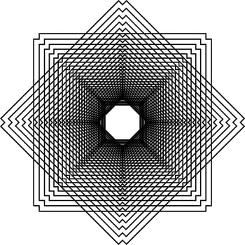 Visual of the Optical Illusion Created from Square Lines Composition, can use for Background, Decoration, Wallpaper, Tile, Carpet Pattern, Modern Motifs, Contemporary Ornate, or Graphic Design Element vector