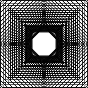 Visual of the Optical Illusion Created from Square Lines Composition, can use for Background, Decoration, Wallpaper, Tile, Carpet Pattern, Modern Motifs, Contemporary Ornate, or Graphic Design Element vector
