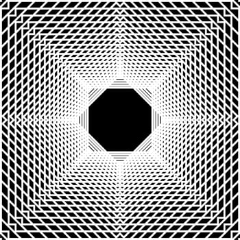 Visual of the Optical Illusion Created from Square Lines Composition, can use for Background, Decoration, Wallpaper, Tile, Carpet Pattern, Modern Motifs, Contemporary Ornate, or Graphic Design Element vector