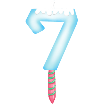 christmas candle with blue number png