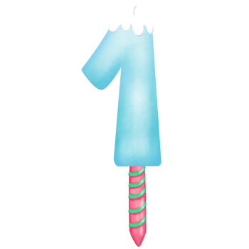 christmas candle with blue number png