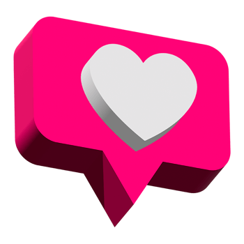 3d heart icon notification png