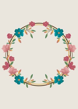 Botanical and Floral Wreath Design vector