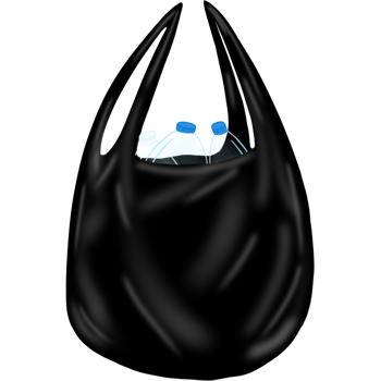 black bag isolated and bottles png