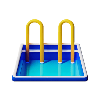 pool 3d rendering icon illustration png