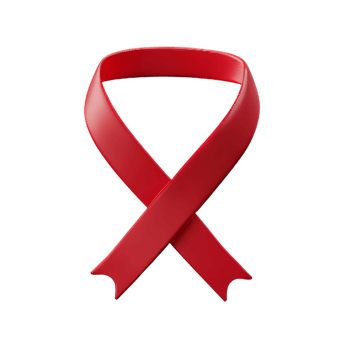 red ribbon 3d rendering icon illustration png