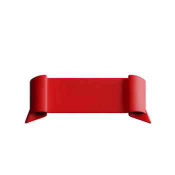 red ribbon 3d rendering icon illustration png