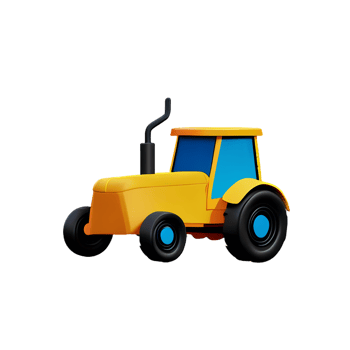 tractor 3d rendering icon illustration png