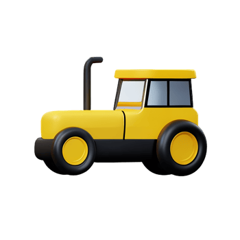 tractor 3d rendering icon illustration png