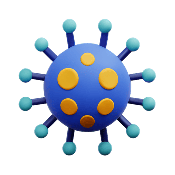 virus 3d rendering icon illustration png