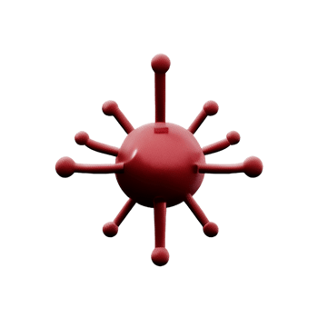 virus 3d rendering icon illustration png