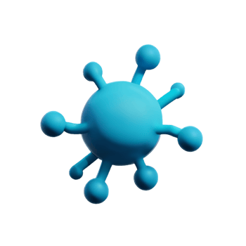 virus 3d rendering icon illustration png