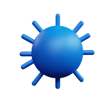 virus 3d rendering icon illustration png