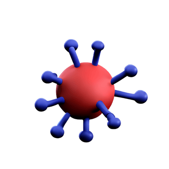virus 3d rendering icon illustration png
