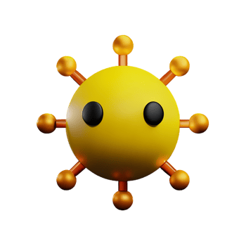 virus 3d rendering icon illustration png
