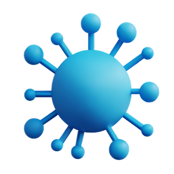 virus 3d rendering icon illustration png