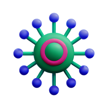virus 3d rendering icon illustration png