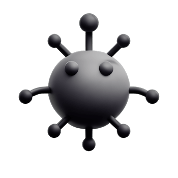 virus 3d rendering icon illustration png