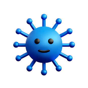 virus 3d rendering icon illustration png
