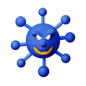 virus 3d rendering icon illustration png
