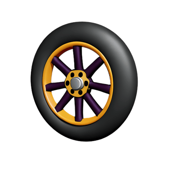 wheel 3d rendering icon illustration png