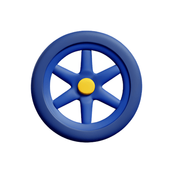 wheel 3d rendering icon illustration png