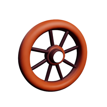 wheel 3d rendering icon illustration png