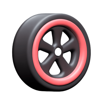 wheel 3d rendering icon illustration png