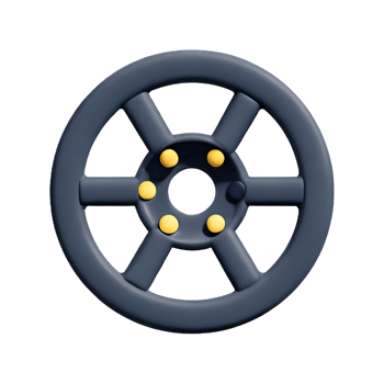 wheel 3d rendering icon illustration png