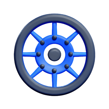 wheel 3d rendering icon illustration png