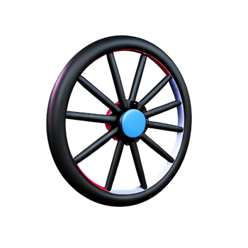 wheel 3d rendering icon illustration png