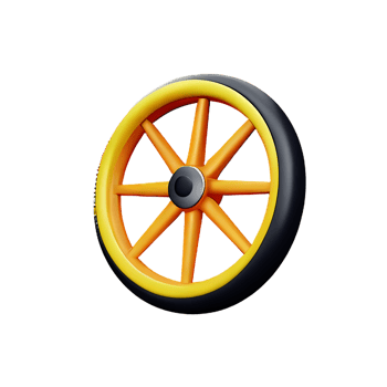wheel 3d rendering icon illustration png