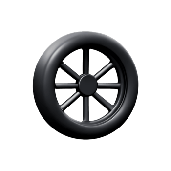 wheel 3d rendering icon illustration png