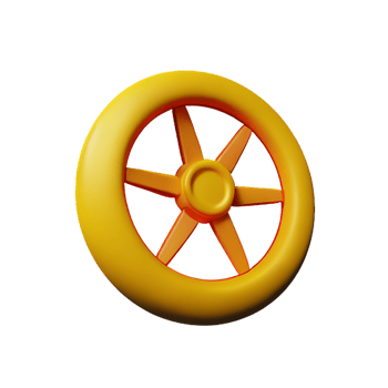 wheel 3d rendering icon illustration png