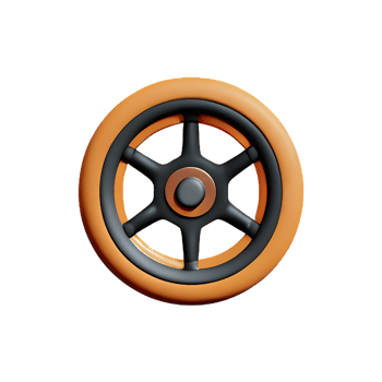 wheel 3d rendering icon illustration png