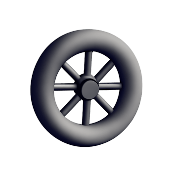wheel 3d rendering icon illustration png