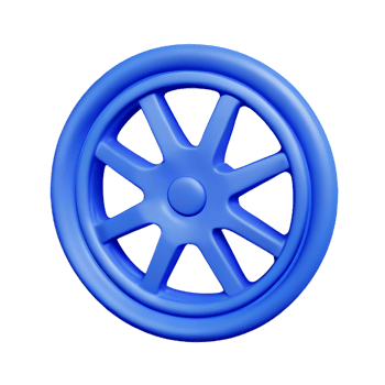 wheel 3d rendering icon illustration png
