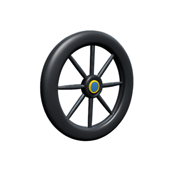 wheel 3d rendering icon illustration png
