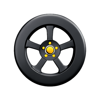 wheel 3d rendering icon illustration png