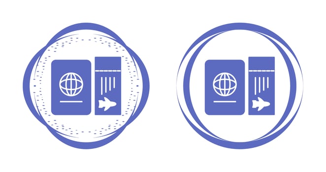 Ticket and Passport Vector Icon
