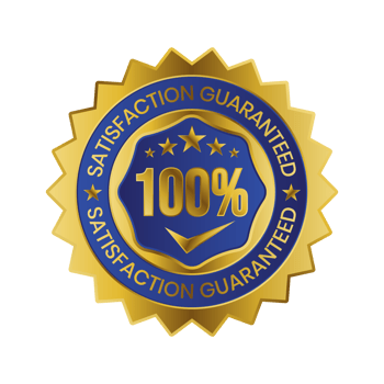 100 Percent Customer Satisfaction Guaranteed Badge, Label, Emblem, Rubber Stamp, 3D Realistic Glossy And Shiny Satisfaction Client Icon, Certified Quality Control Seal Satisfied Badge, Happy Customers png