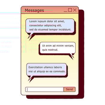 Message box. Retro PC user interface aestetic. 80s 90s old computer user interface element and vintage aesthetic icon. vector