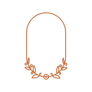 Aesthetic Frame Background , Flower , Folar , Line Template Element Decoration vector