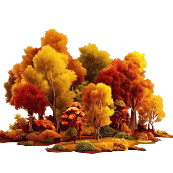AI generative Autumn forest 3D png