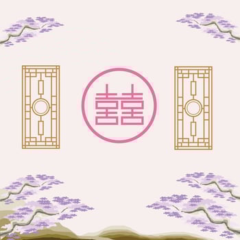 Design Vector Chinese Wedding Backdrop