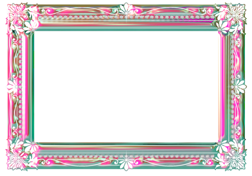 Jeweled iridescent frame png