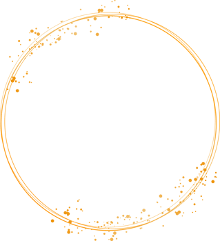 Gold circle glitter frame png