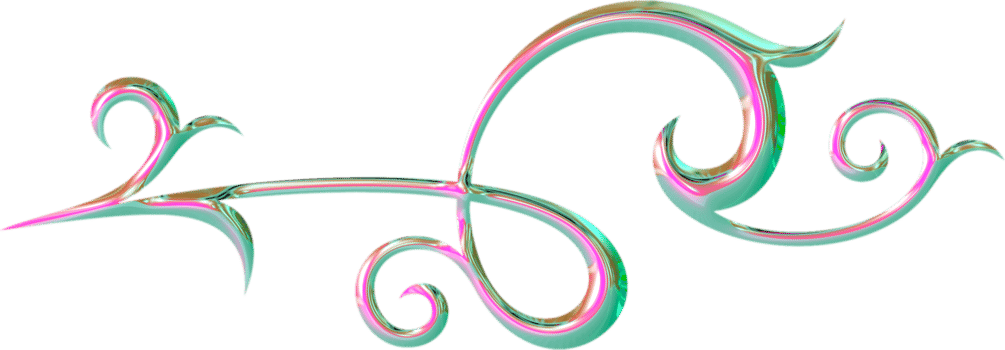 Iridescent doodle swirls png