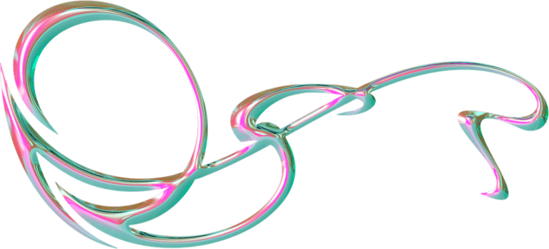 Iridescent doodle swirls png