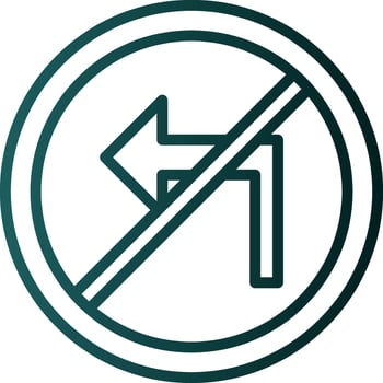 No Turn Left Vector Icon Design